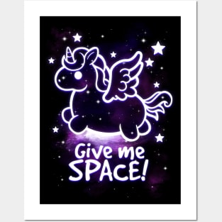 Space unicorn give me space Posters and Art